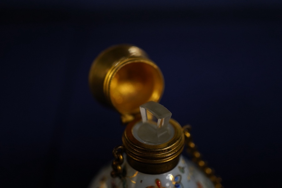 Three Venetian glass scent bottles including an Aventurine example, largest 7cm